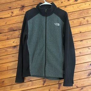 Northface men’s small fleece black and gray up jacket sweater